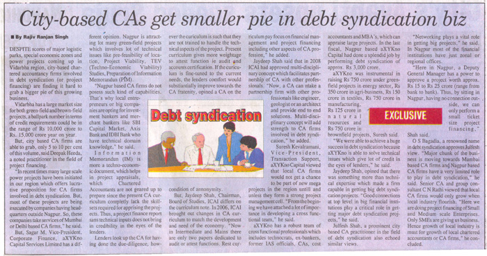 Sep 2009: City-based CAs get smaller pie debt syndication biz